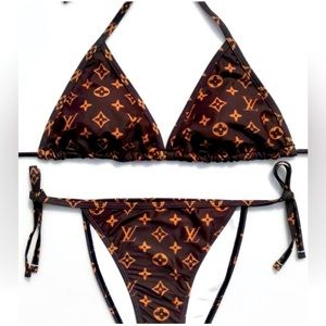 Brown LV print Bikini